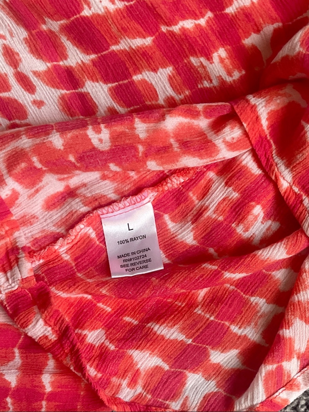 grand & greene Red and White Tie-Dye Peasant Blouse - Picture 6 of 6